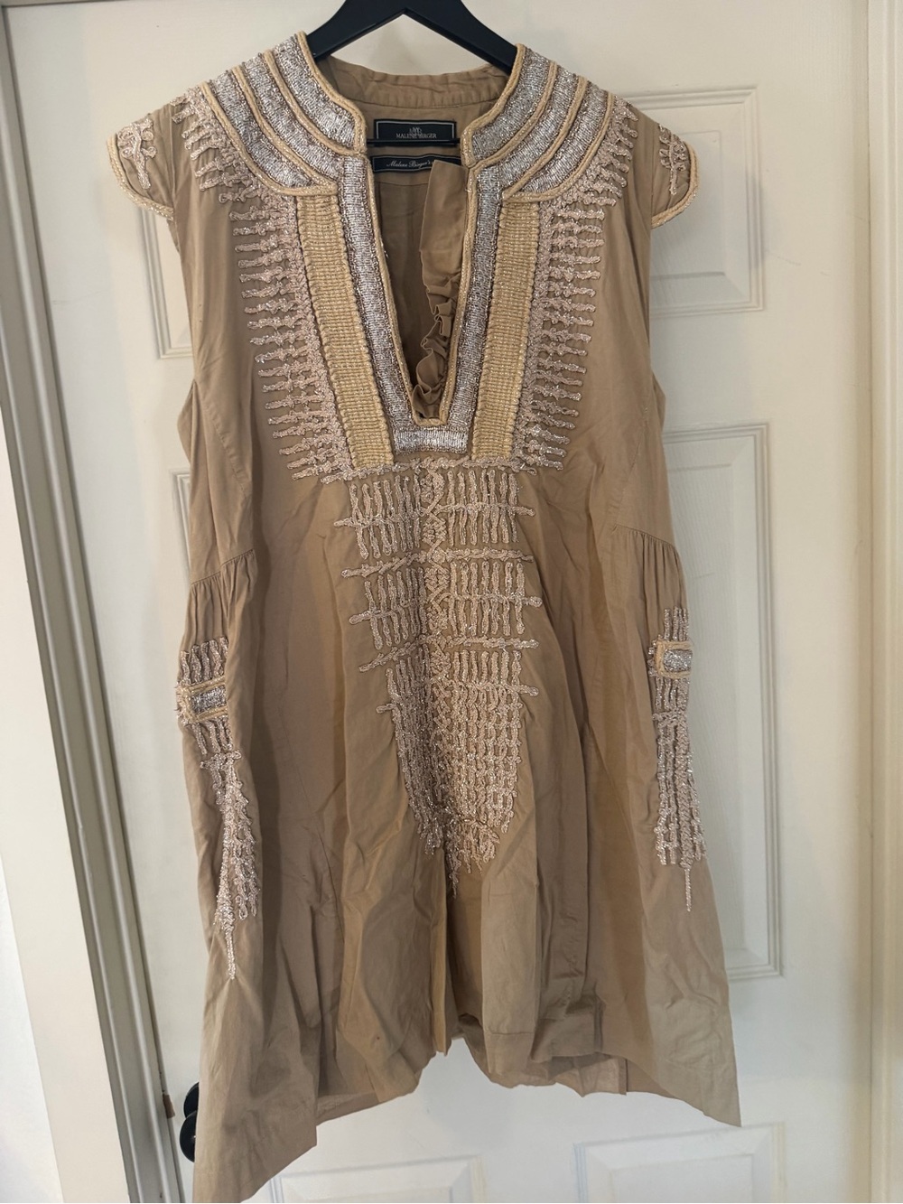 By Malene Birger Beige Embroidered Mini Dress